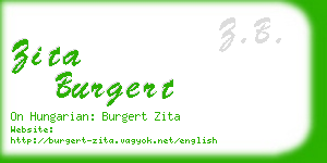 zita burgert business card